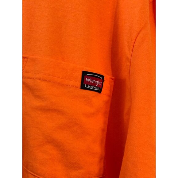 Wrangler Workwear Mens XLT/XGA Orange Pocket T-Shirt - Picture 5 of 7